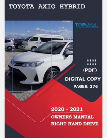 toyota axio hybrid 2020-2021 owners manual in english